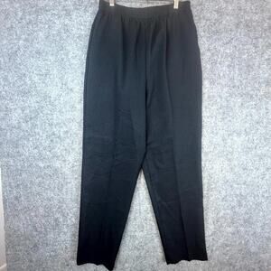 Womens Grandma Pants Womens M Black Stretch Comfy Elastic Waist‎ Tapered Leg